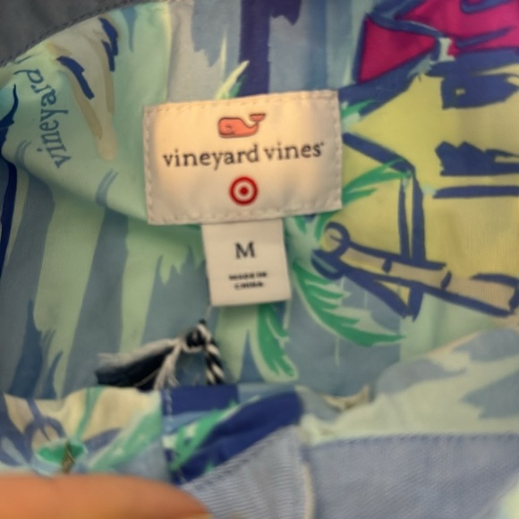 Vineyard Vines Island Scene Short Sleeve Woven Button-Down Summer Shirt Size S - Picture 10 of 12